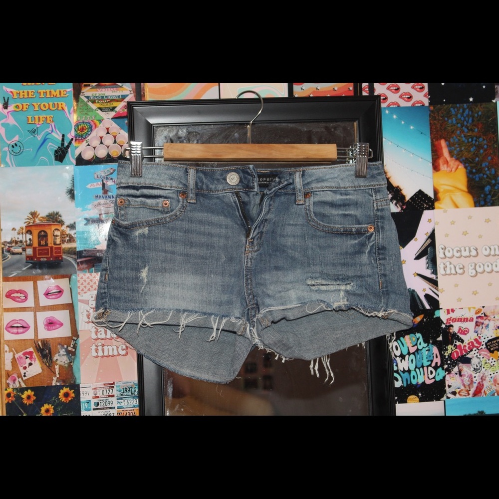 The shorts are very cute ripped denim
